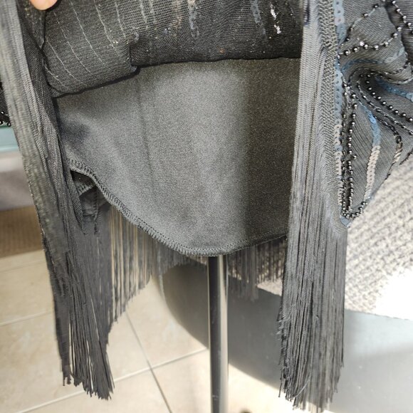 Babeyond Flapper Sheath Gatsby Dress Black Sz XXL Sequins Beads  Sleeveless - Picture 5 of 13